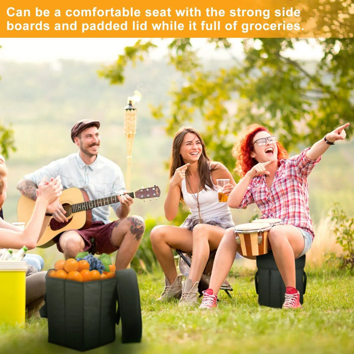 3 Gallon Collapsible Grocery Cooler Bag Seat Combo