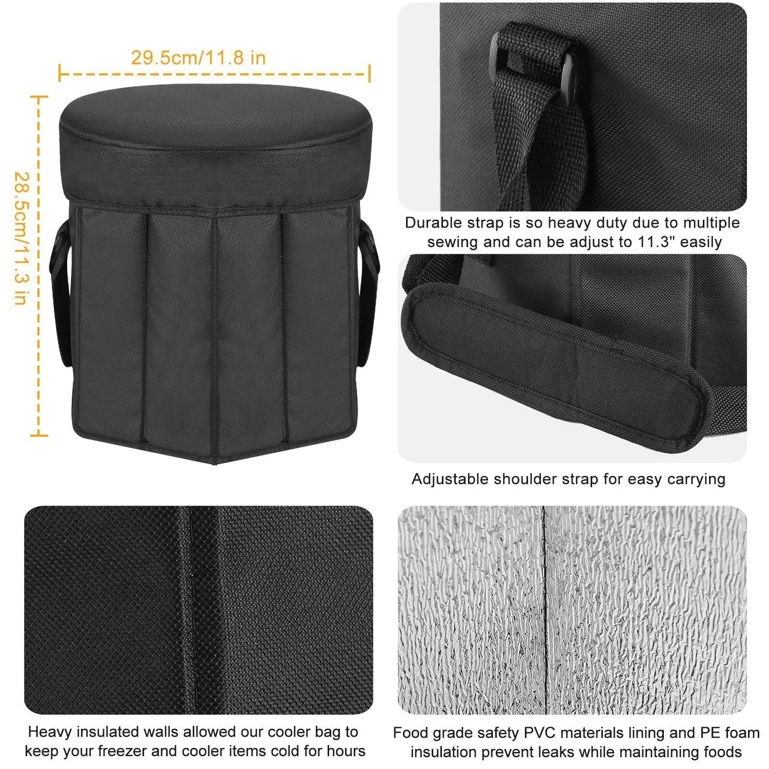 3 Gallon Collapsible Grocery Cooler Bag Seat Combo