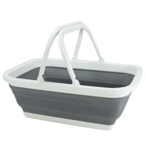 Collapsible Carry Basket with Handles White & Grey