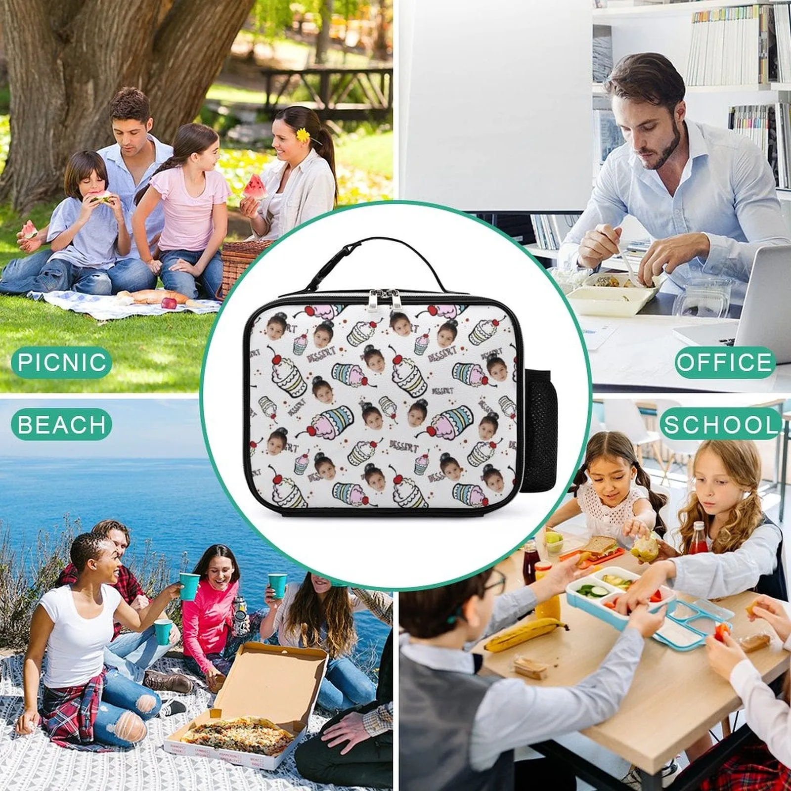 Custom Face Cake Detachable Leather Meal Pack