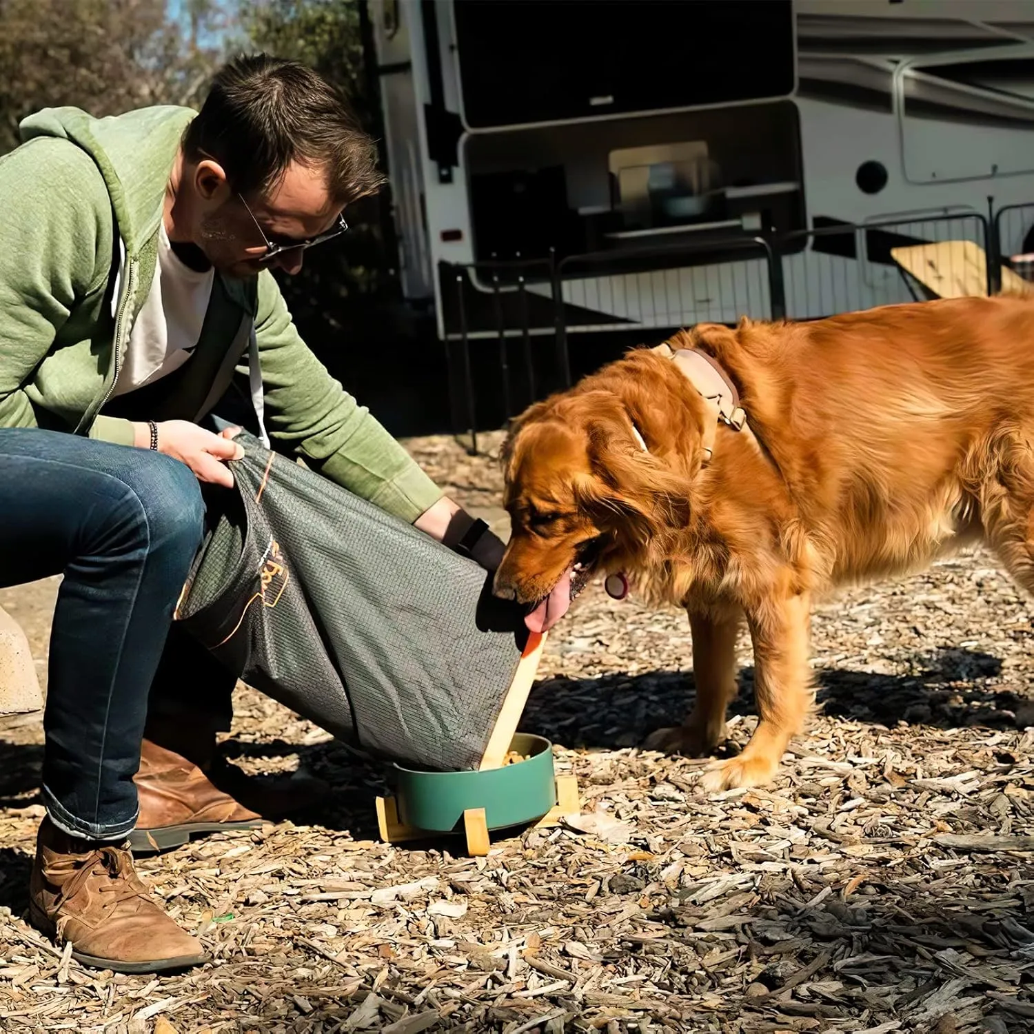 FXW Dog Food Travel BagLarge Capacity for Travel Kibble Storage Perfect for RV Road Trips, Camping, Longterm Dog Boarding Gear Accessories Gray, 21 Cups